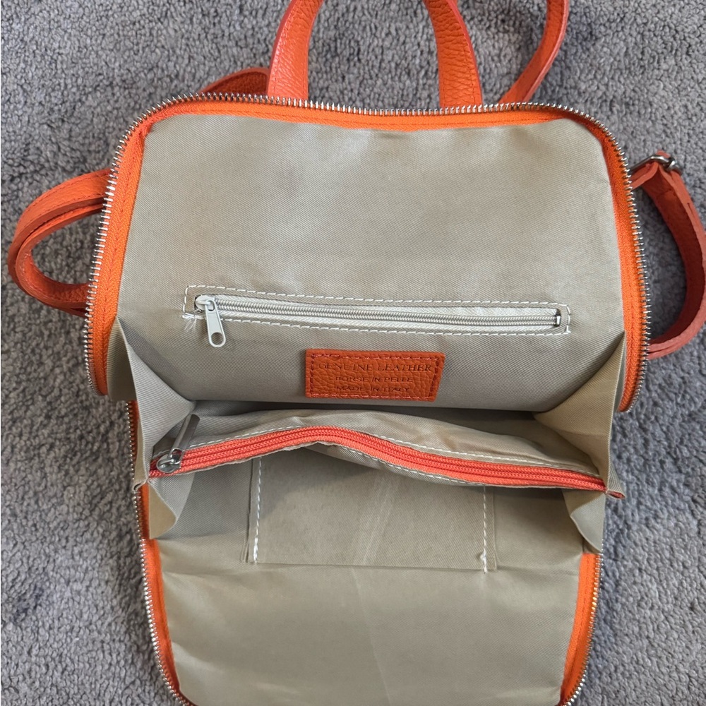 Leather Backpack/Purse Borse In Pelle Made in Italy - Picture 3 of 6